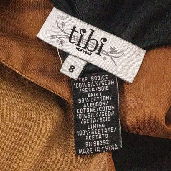 Tibi 8 Silk Colorblock Mini Dress Sheath Black LBD - Picture 10 of 11